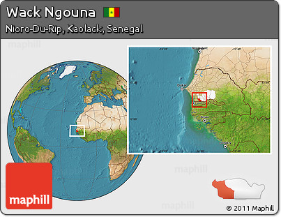 Satellite Location Map of Wack Ngouna, highlighted grandparent region