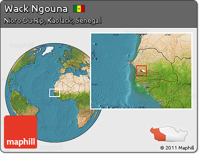 Satellite Location Map of Wack Ngouna, highlighted parent region