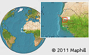 Satellite Location Map of Wack Ngouna, highlighted parent region, highlighted grandparent region