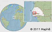 Savanna Style Location Map of Wack Ngouna, highlighted country, highlighted parent region, within the entire country, hill shading