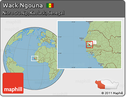 Savanna Style Location Map of Wack Ngouna, highlighted grandparent region
