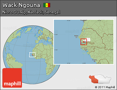 Savanna Style Location Map of Wack Ngouna, highlighted parent region, highlighted grandparent region