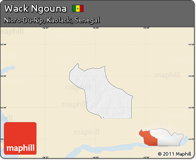 Classic Style Map of Wack Ngouna, single color outside