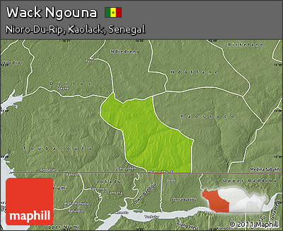 Physical Map of Wack Ngouna, semi-desaturated