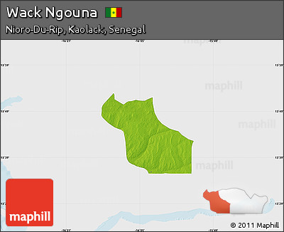 Physical Map of Wack Ngouna, single color outside