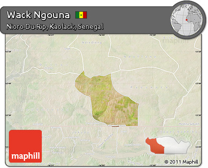 Satellite Map of Wack Ngouna, lighten