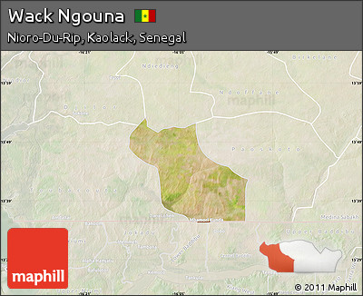 Satellite Map of Wack Ngouna, lighten