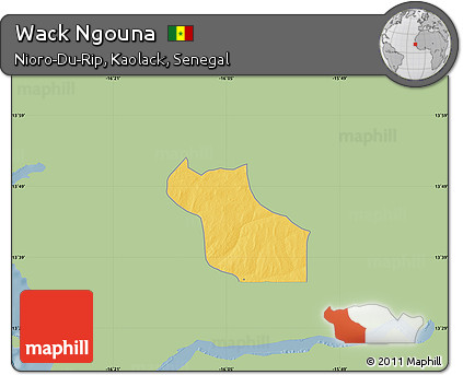 Savanna Style Map of Wack Ngouna, single color outside