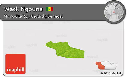 Physical Panoramic Map of Wack Ngouna, cropped outside