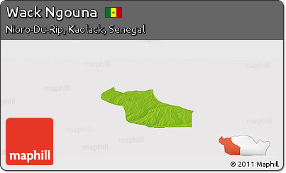 Physical Panoramic Map of Wack Ngouna, cropped outside