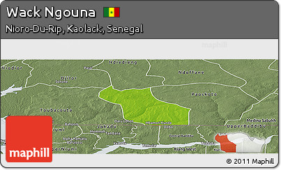 Physical Panoramic Map of Wack Ngouna, semi-desaturated