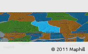 Political Panoramic Map of Wack Ngouna, darken