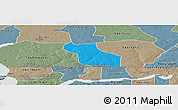 Political Panoramic Map of Wack Ngouna, semi-desaturated
