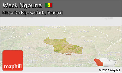 Satellite Panoramic Map of Wack Ngouna, lighten