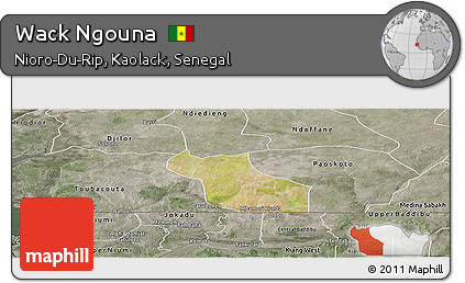 Satellite Panoramic Map of Wack Ngouna, semi-desaturated