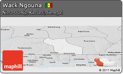 Silver Style Panoramic Map of Wack Ngouna