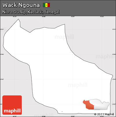 Silver Style Simple Map of Wack Ngouna, cropped outside