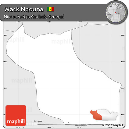Silver Style Simple Map of Wack Ngouna