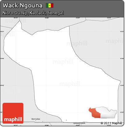 Silver Style Simple Map of Wack Ngouna
