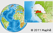 Physical Location Map of Kolda, highlighted country