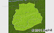 Physical 3D Map of Sedhiou, darken