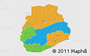 Political 3D Map of Sedhiou, cropped outside
