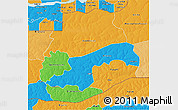 Political 3D Map of Sedhiou, political shades outside