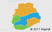 Political 3D Map of Sedhiou, single color outside