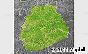 Satellite 3D Map of Sedhiou, desaturated