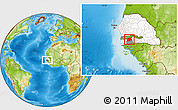 Physical Location Map of Bounkiling, highlighted country, highlighted parent region