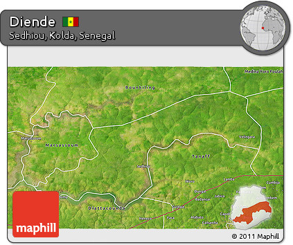 Satellite 3D Map of Diende