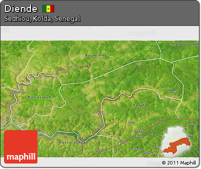 Satellite 3D Map of Diende