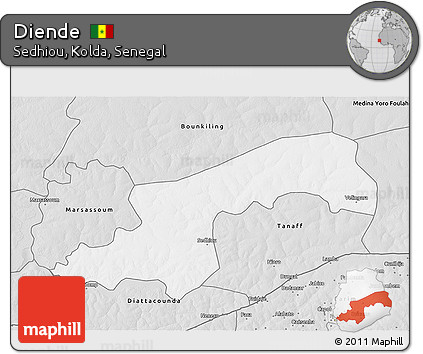 Silver Style 3D Map of Diende