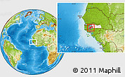 Physical Location Map of Diende, highlighted parent region, highlighted grandparent region