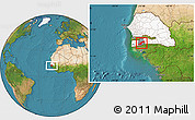 Satellite Location Map of Diende, highlighted country, highlighted parent region