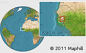 Satellite Location Map of Diende, highlighted parent region