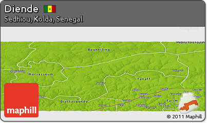 Physical Panoramic Map of Diende