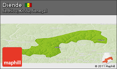 Physical Panoramic Map of Diende, lighten