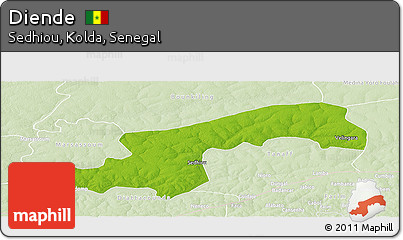 Physical Panoramic Map of Diende, lighten