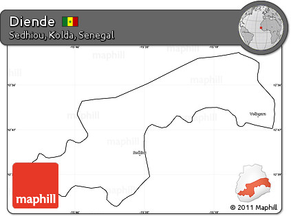 Blank Simple Map of Diende, cropped outside