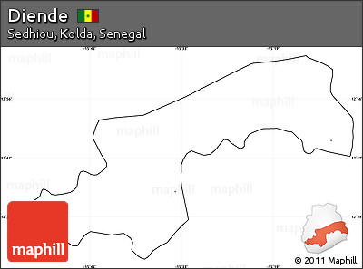 Blank Simple Map of Diende, cropped outside, no labels