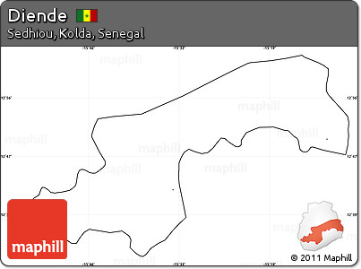 Blank Simple Map of Diende, cropped outside, no labels