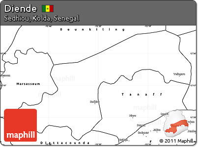 Blank Simple Map of Diende