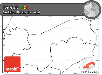 Blank Simple Map of Diende, no labels