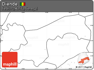 Blank Simple Map of Diende, no labels