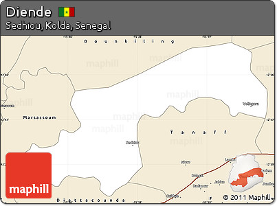 Classic Style Simple Map of Diende