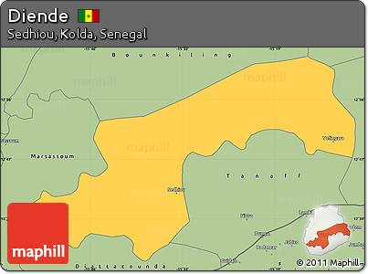Savanna Style Simple Map of Diende