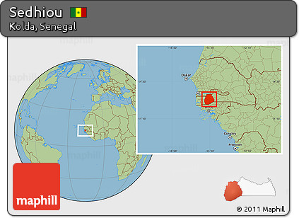 Savanna Style Location Map of Sedhiou
