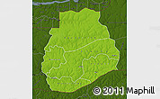 Physical Map of Sedhiou, darken