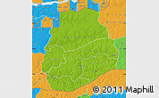 Physical Map of Sedhiou, political outside